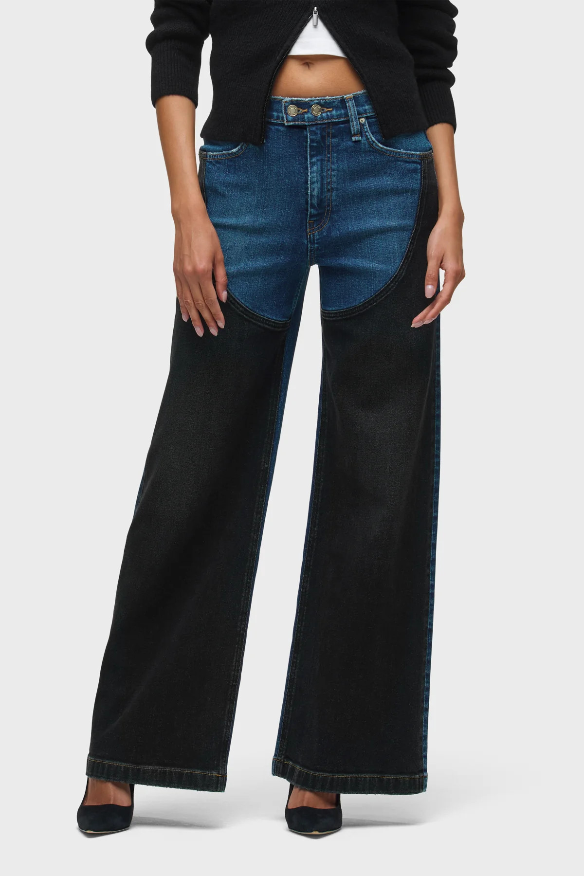 Jodie Loose Wide Leg W/ Contrast Front Panel | Hudson Jeans