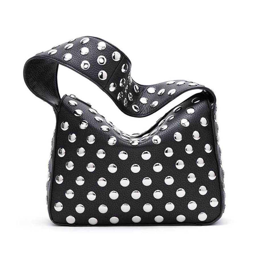 Studded Handbag for Women - Black Punk Shoulder Bag 90s 2000s Vegan Fall Fashion Trendy Purse | Amazon (US)