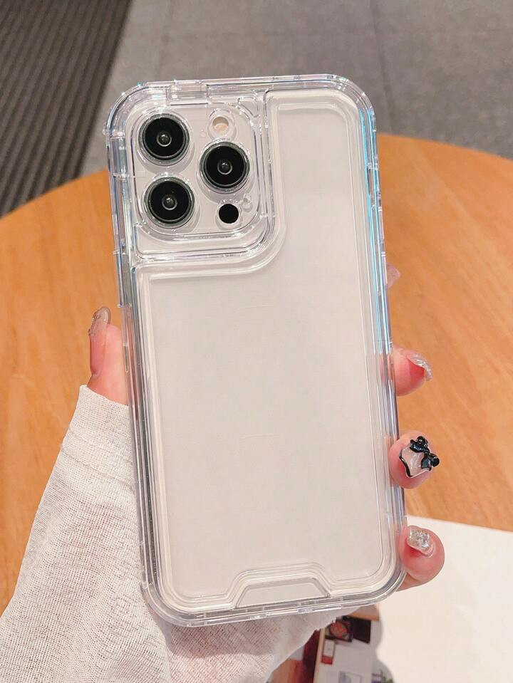 1pc Transparent Pc+Tpu Material Triple Protection Phone Case With Camera Protection, Four Corner ... | SHEIN