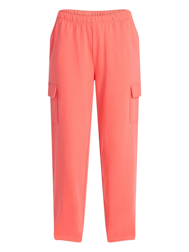 No Boundaries French Terry Cargo Pants, 30" Inseam, Women's XXS-XXL | Walmart (US)