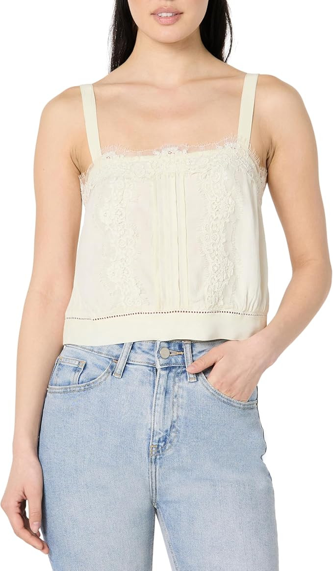 The Drop Women's Standard Joylin Lace Inset Feminine Top | Amazon (US)