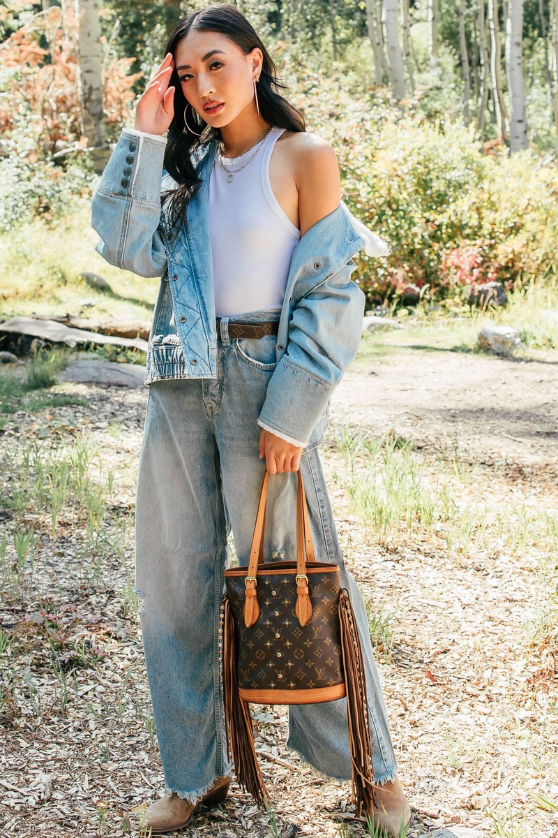 Petit French Tote with Studs | Vintage Boho