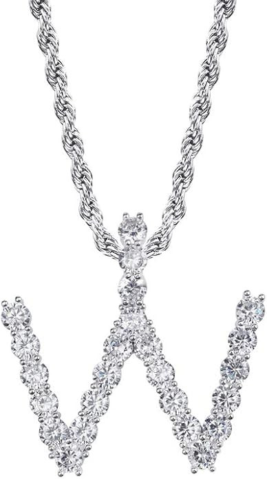 GUCY Tennis Letter Chain Initial Pendant Necklace Silver Personalized Name Chain Necklace for Wom... | Amazon (US)