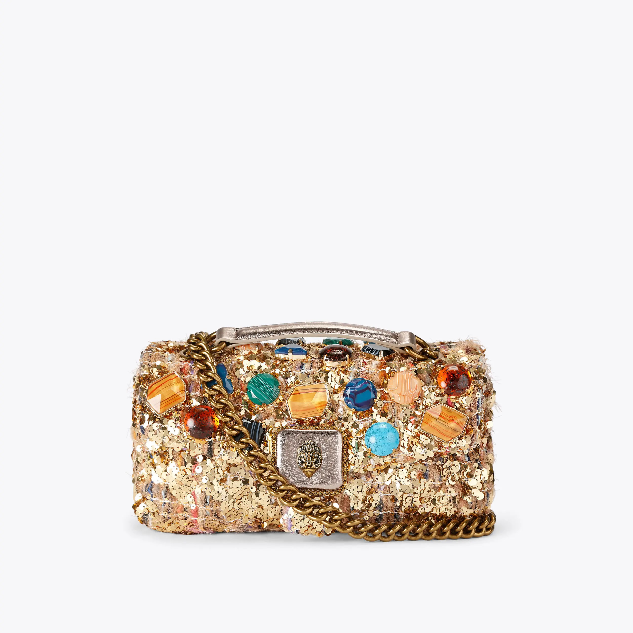 PIMLICO BAG Gold Sequin Fabric by Kurt Geiger London | Kurt Geiger US