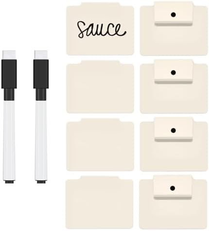 Metal Basket Bin Label Clip on Removable Basket Label Pantry Basket Label Clip with Chalk Markers... | Amazon (US)