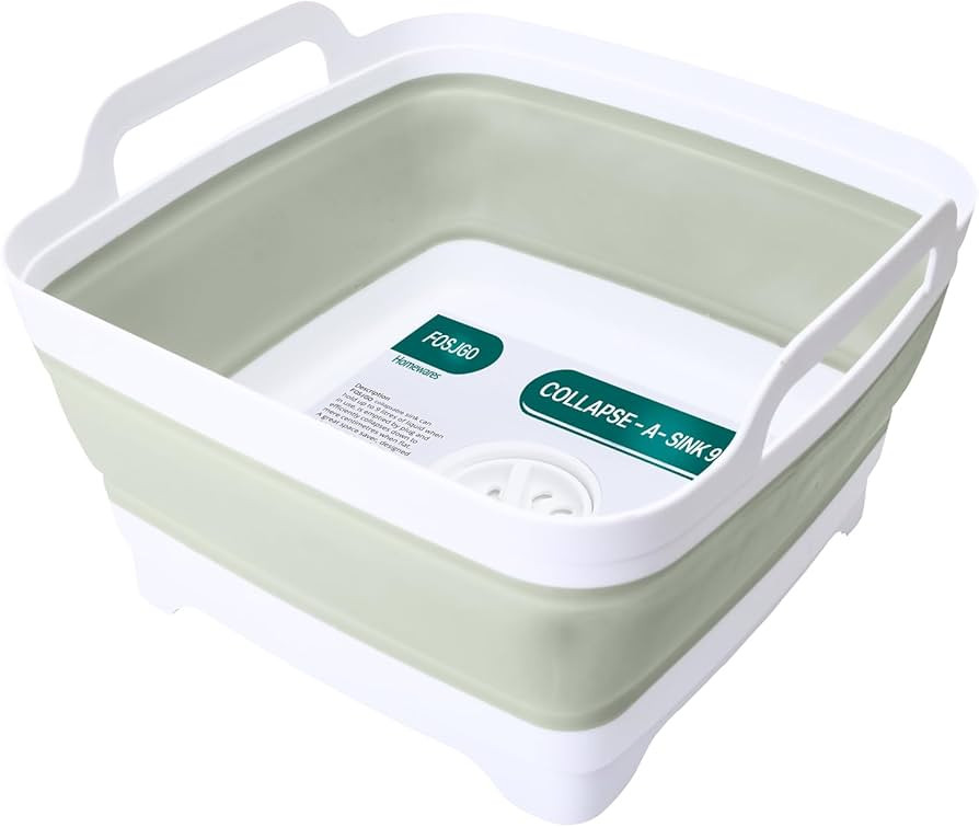 Amazon.com - FOSJGO 2.4 Gal(9L) Collapsible Dish Basin with Drain Plug,Space Saving Multiuse Fold... | Amazon (US)