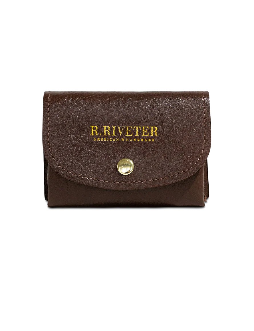 Ida Mini | Signature Brown Leather Card Holder Wallet | R. Riveter