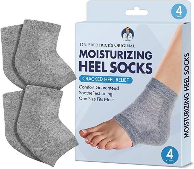 Amazon.com : Dr. Frederick's Original Moisturizing Heel Socks for Cracked Heel Treatment - 2 Pair... | Amazon (US)