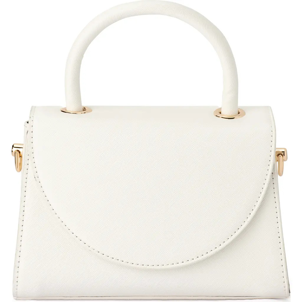 Olga Berg Sasha Faux Leather Top Handle Bag in White at Nordstrom | Nordstrom