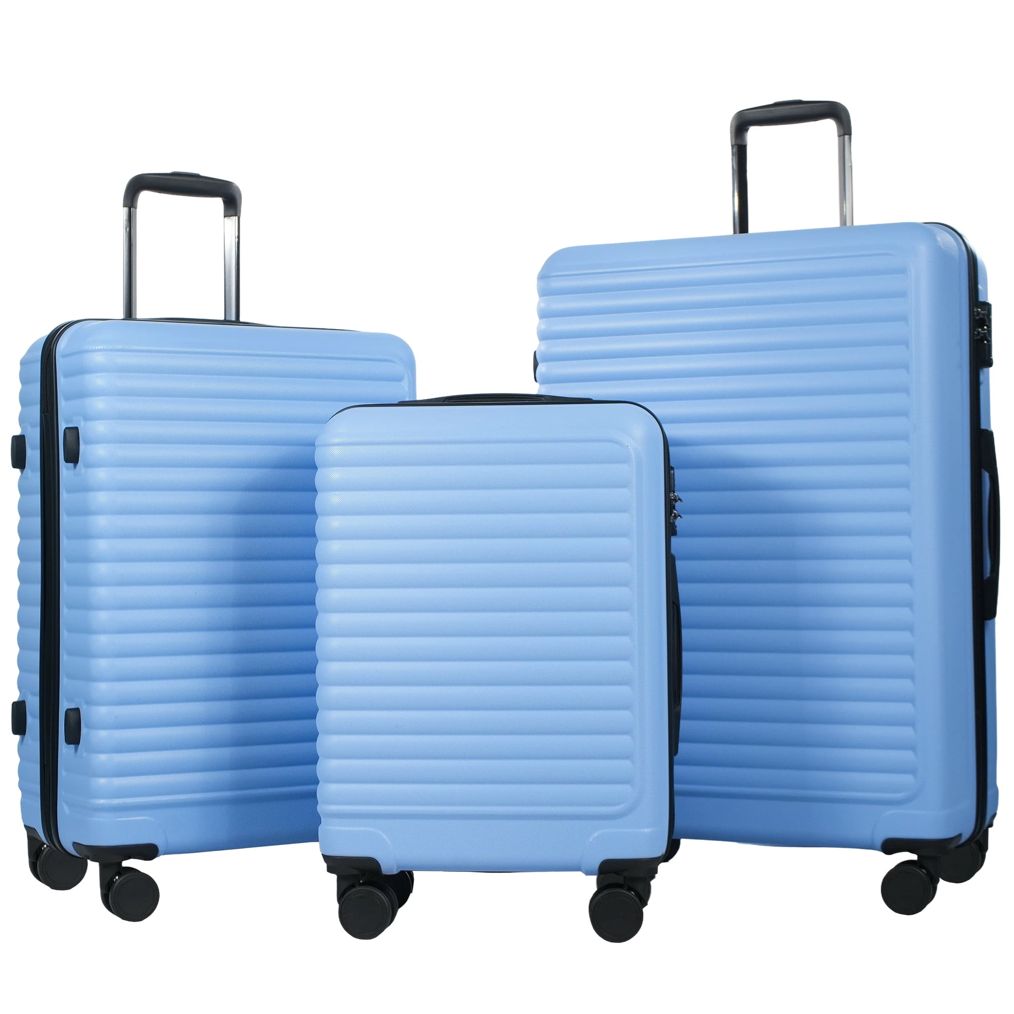 Travelhouse 3 Piece Hardside Luggage Set Hardshell Lightweight Suitcase with TSA Lock Spinner Whe... | Walmart (US)