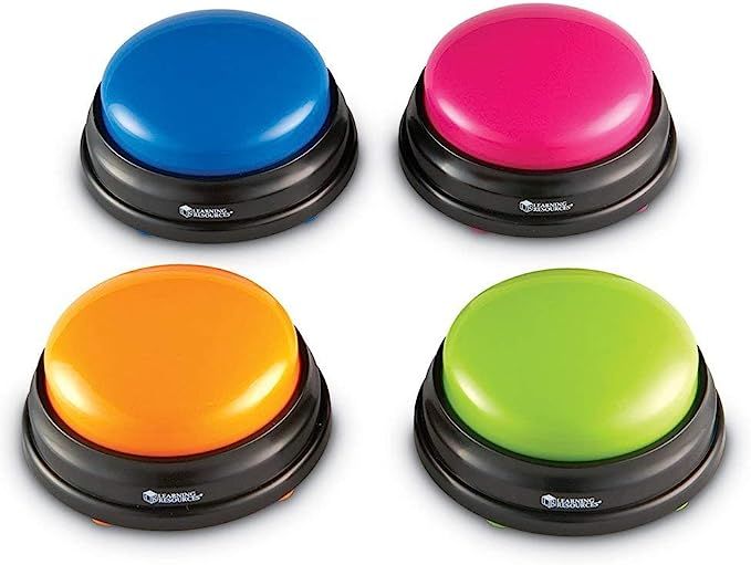 Learning Resources Answer Buzzers, Set of 4 Assorted Colored Buzzers, Ages 3+, 3-1/2in, Multicolo... | Amazon (US)