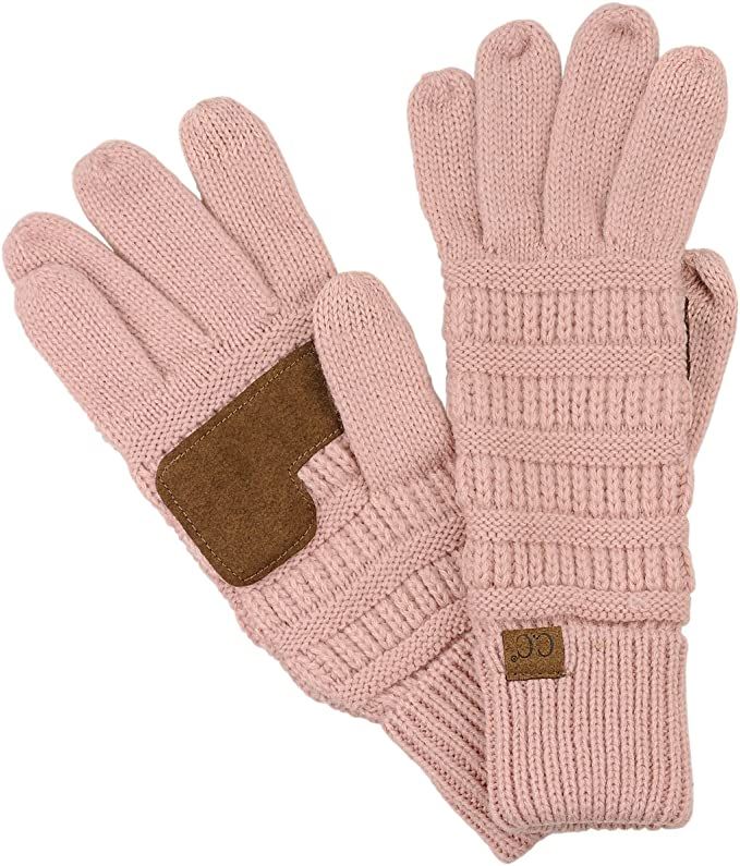 C.C Unisex Cable Knit Winter Warm Anti-Slip Touchscreen Texting Gloves | Amazon (US)