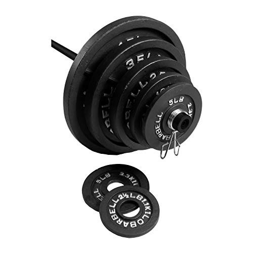 CAP Barbell 300 LB Cast Iron Olympic Weight Set with 7’ Olympic Bar, Black | Amazon (US)
