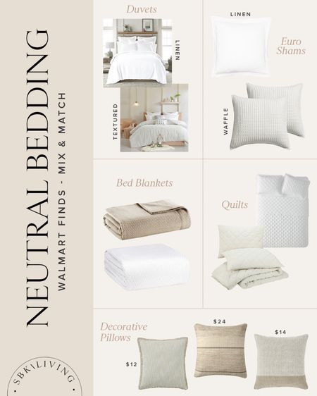 H O M E \ neutral bedding finds from Walmart home! Mix and match for spring and summer!

Bedroom 
Home decor 

#LTKunder50 #LTKhome #LTKunder100