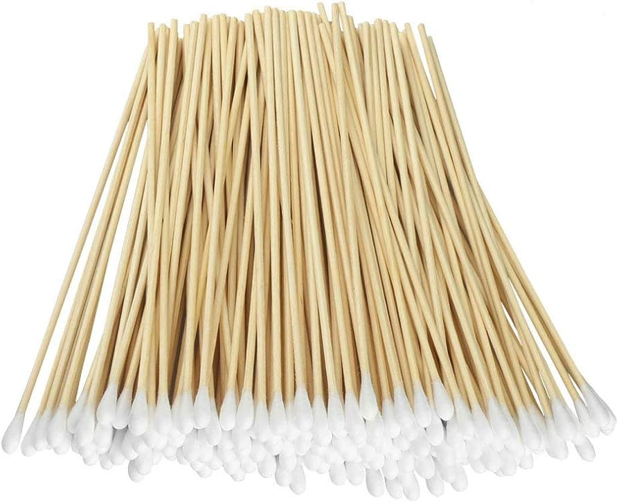 200 Pcs Count 6" Inch Long Cotton Swabs with Wooden Handles Cotton Tipped Applicator, Cleaning wi... | Amazon (US)