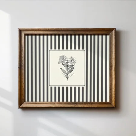 Minimalist Black White Myrtus Print Trendy Wall Art Home Decor | Walmart (US)