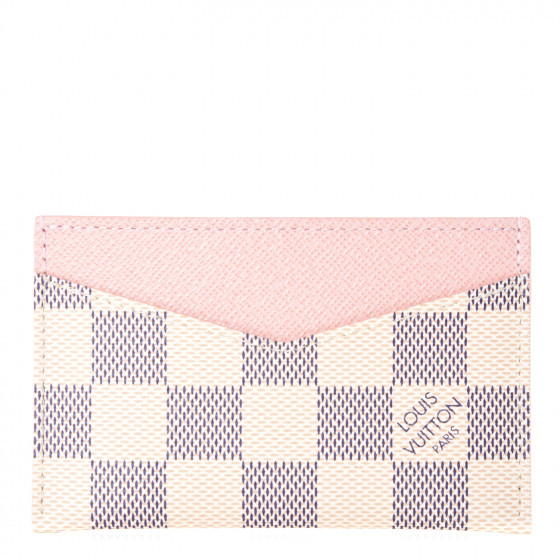 LOUIS VUITTON Damier Azur Daily Card Holder Rose Ballerine | Fashionphile