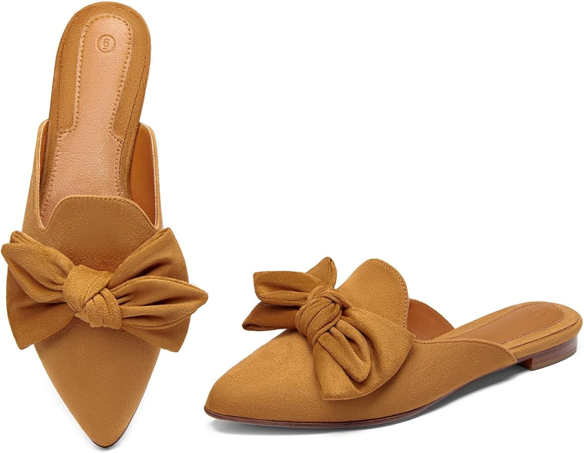 Rilista Mules for Women Slip On Comfortable Pointed Toe Womens Loafers Women's Flats for Women's ... | Amazon (US)