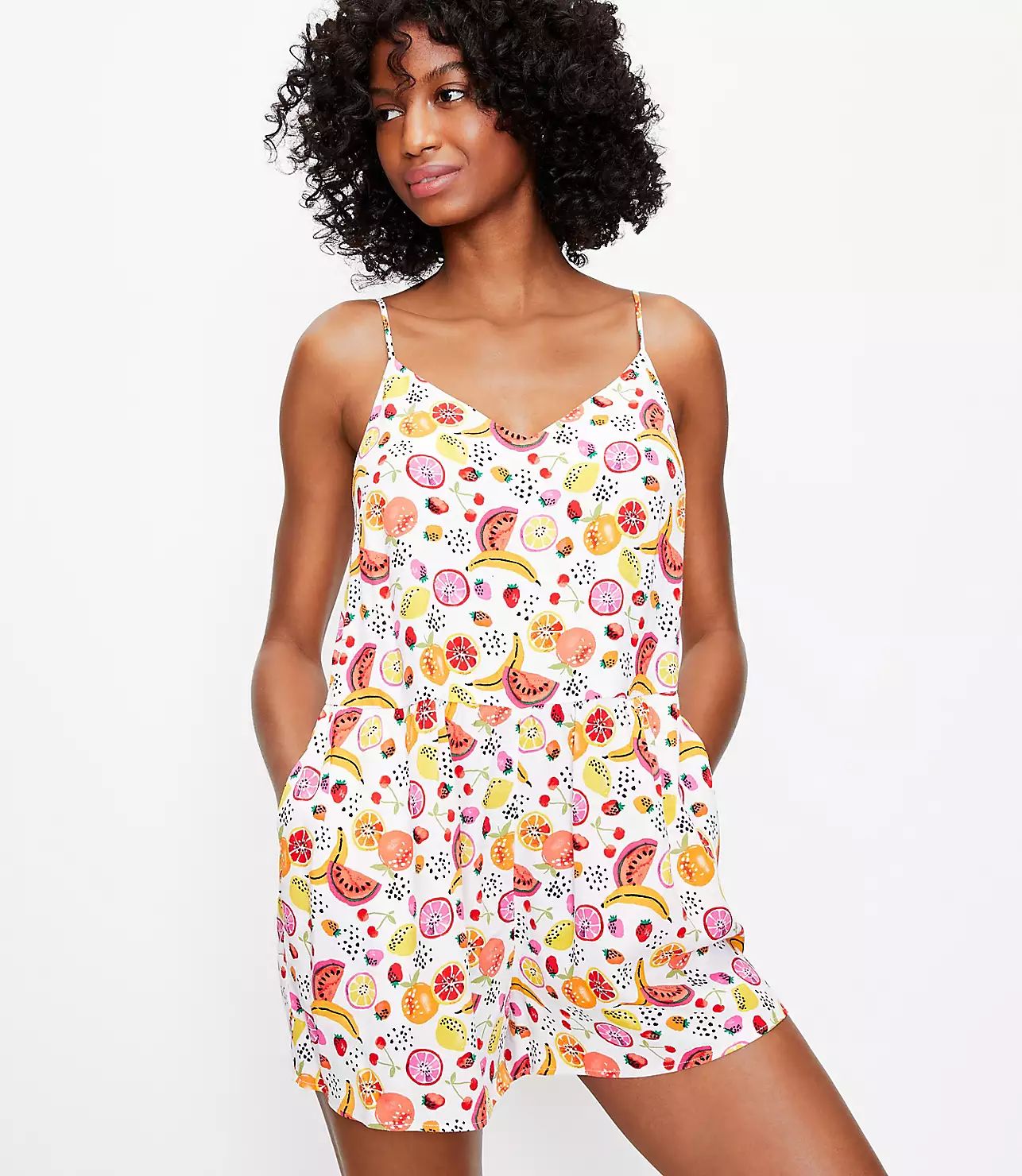 Fruit Salad Strappy Romper | LOFT