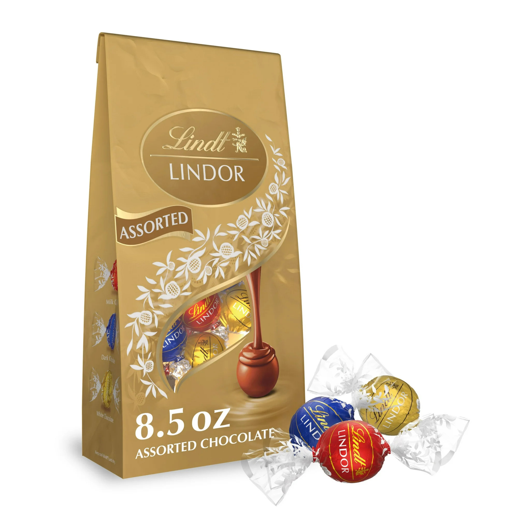 Lindt Lindor Assorted Chocolate Truffles, Candy Variety Pack, 8.5 oz Bag | Walmart (US)