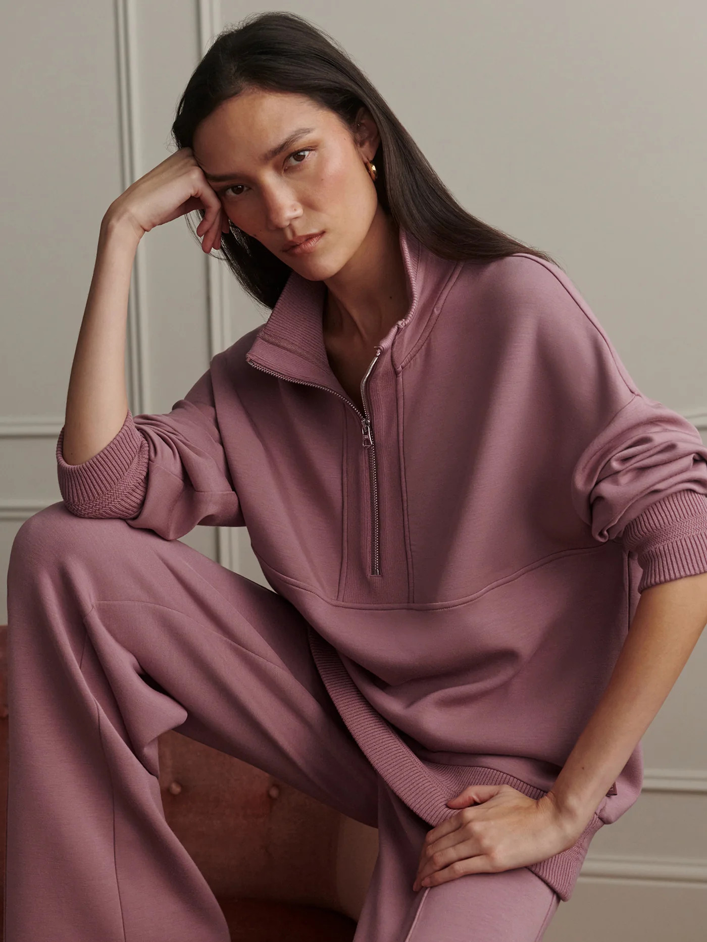 Molly Half Zip Longline Sweat | Varley US | Varley US