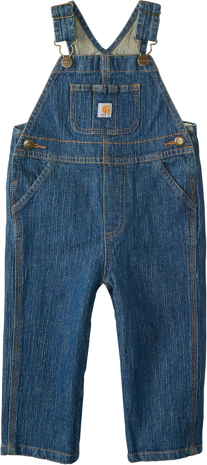 Carhartt Kid's CM8665 Washed Denim Bib Overall - Boys | Amazon (US)