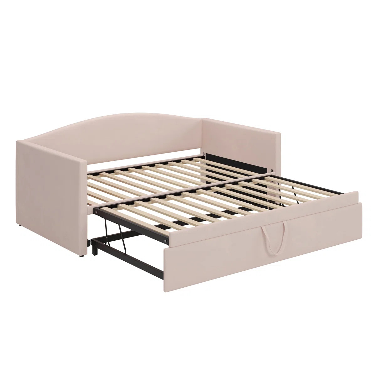 Latitude Run® Daybed With Extended Pop Up Trundle, Upholstered Sofa Bed Daybed, Space-Saving Twi... | Wayfair North America