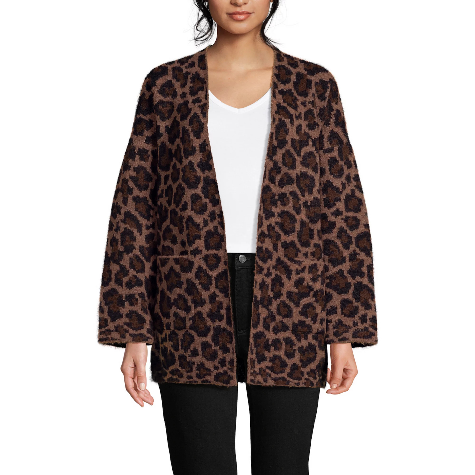 Women's Lands' End Fuzzy Jacquard Cardigan Sweater | Kohl's