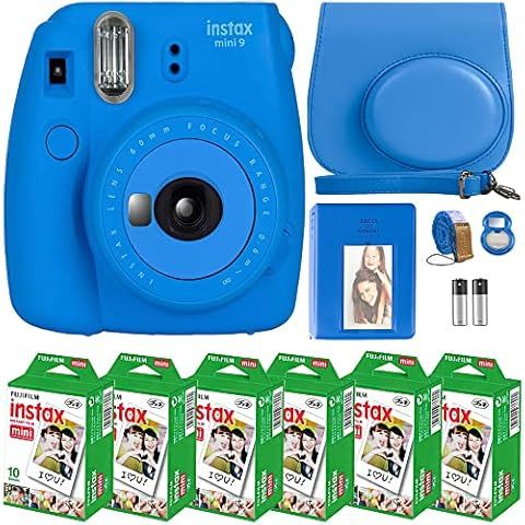 Fujifilm Instax Mini 9 Instant Camera (Cobalt Blue) with Film Twin Pack Bundle (2 Items) | Amazon (US)