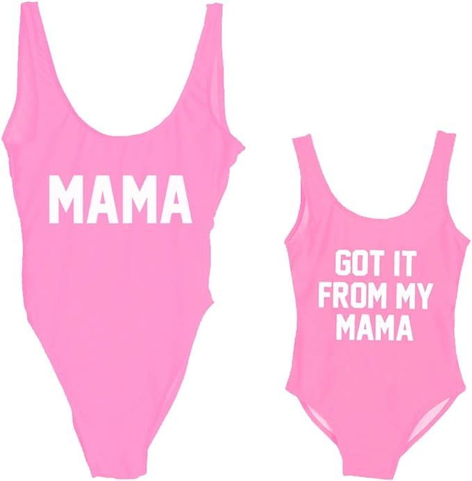 Elightvap Family Matching Mother Child Letter Print Swimsuit Monokini Women Toldder Girl One Piec... | Amazon (US)