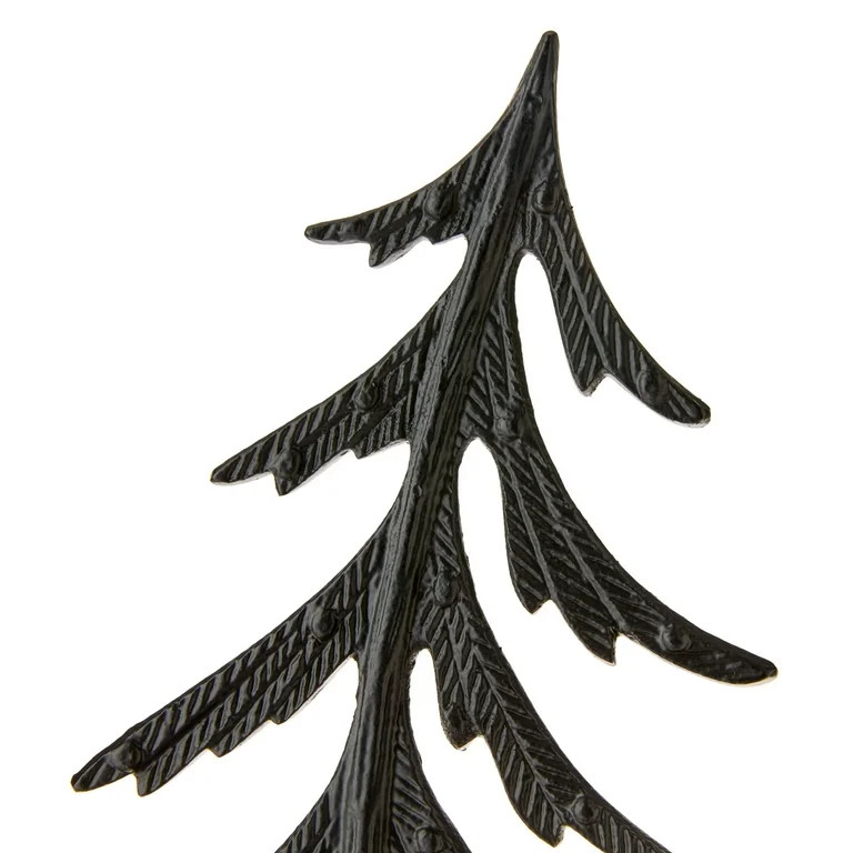 Large Metal and Wood Tilting Tree Christmas Tabletop Decoration, Black and Brown, 12.48", by Holi... | Walmart (US)