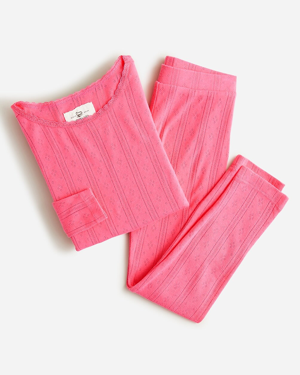 Kids' long-sleeve pointelle sleep set | J. Crew US