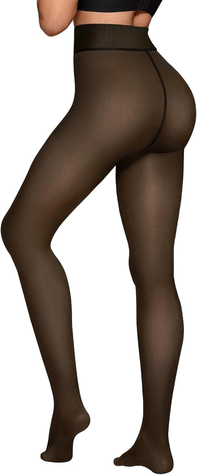 Fleece Lined Tights Sheer Women - Fake Translucent Warm Pantyhose Leggings Sheer Thick Tights for... | Amazon (US)