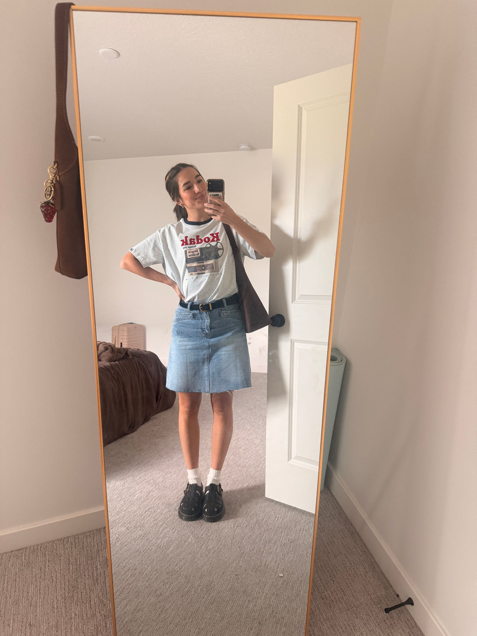 Church ootd- skirt is vintage blue color
