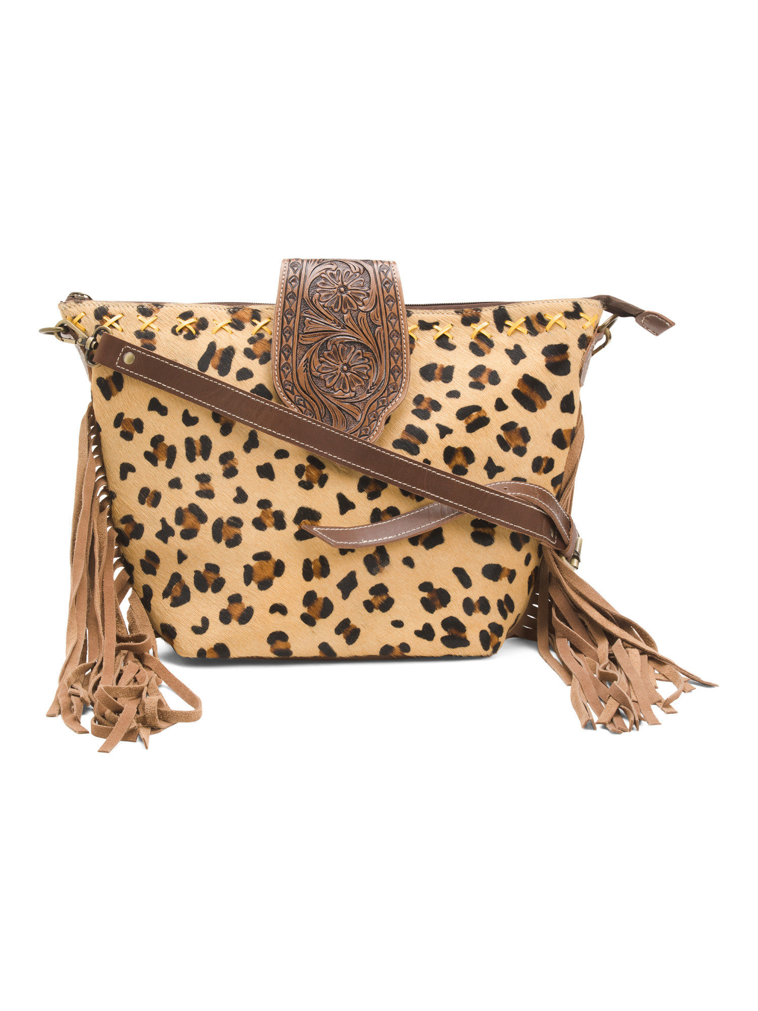 Leather Fringe Shoulder Bag | TJ Maxx