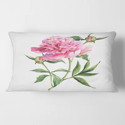 Rectangle,Vintage Pink Peonies - Traditional Printed Throw Pillow | Wayfair North America