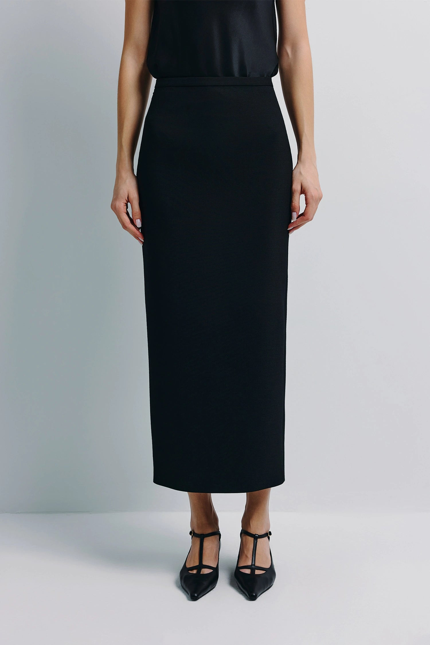 Wool Blend Midi Pencil Skirt | Tailored & Versatile | Rue Sophie