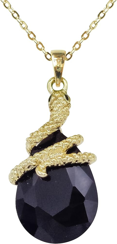 Navachi 18k Gold Plated Water Drop Crystal Multicolor Zircon Snake Pendant Necklace 16"+2" | Amazon (US)