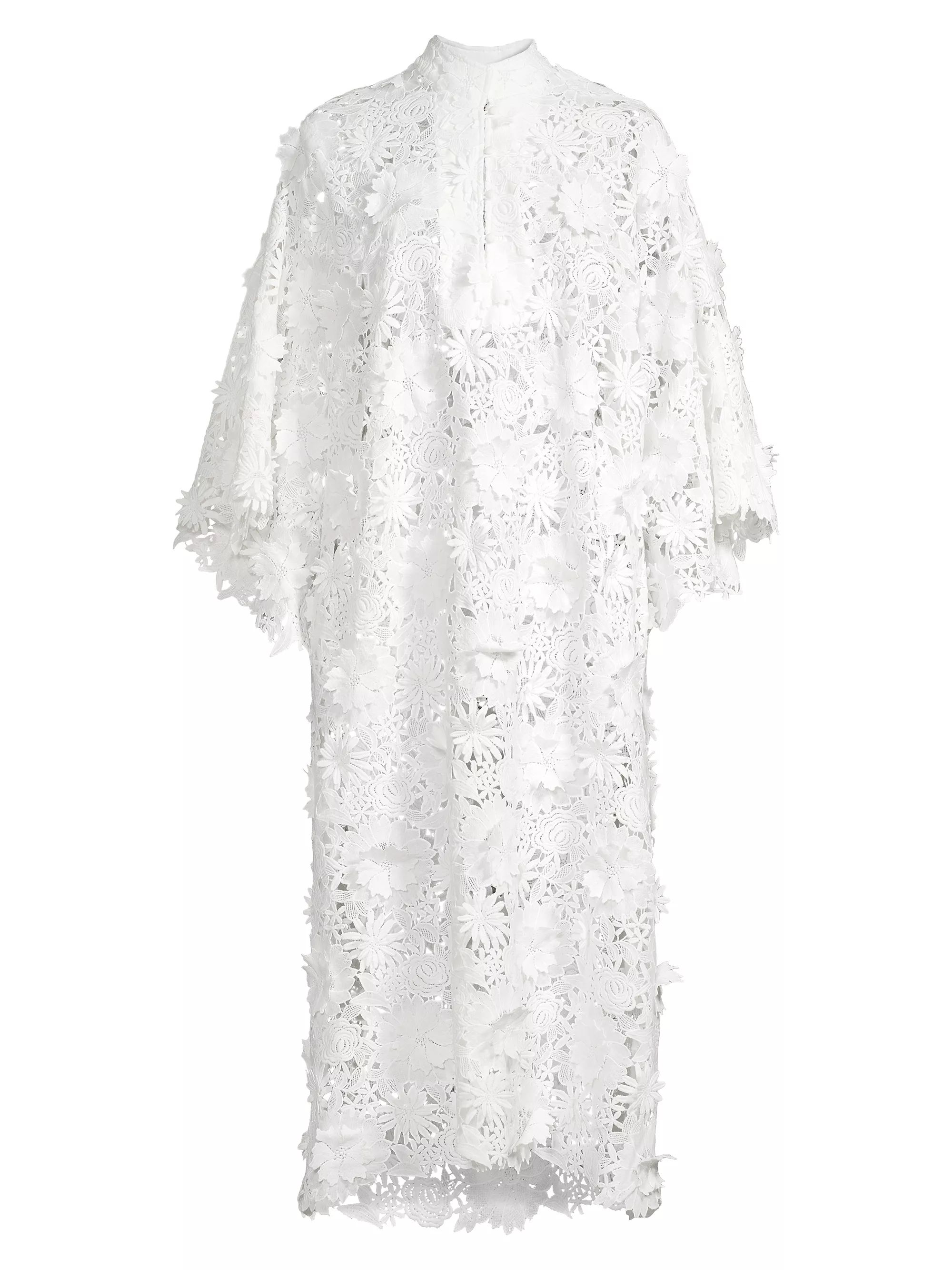 3D Floral Lace Midi Caftan | Saks Fifth Avenue