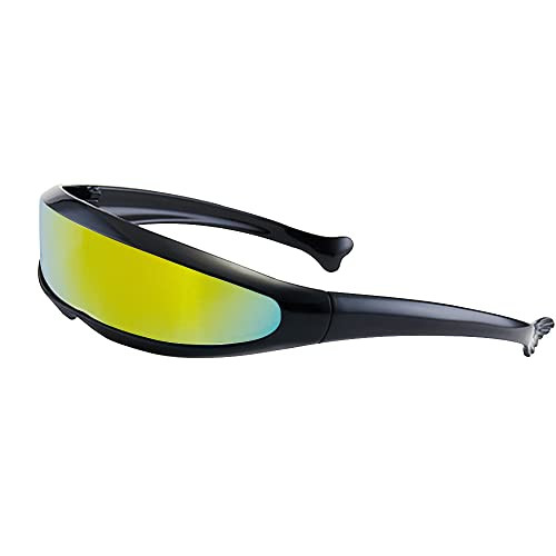 Cyclops Eyewear, Futuristic Cyclops Glasses, Costume Eyewear Sunglasses for Party, Futuristic Novelty Cool Glasses, Robot Sunglasses, Space Eyeswear for Kids (Black Frame-Yellow Len) | Amazon (US)