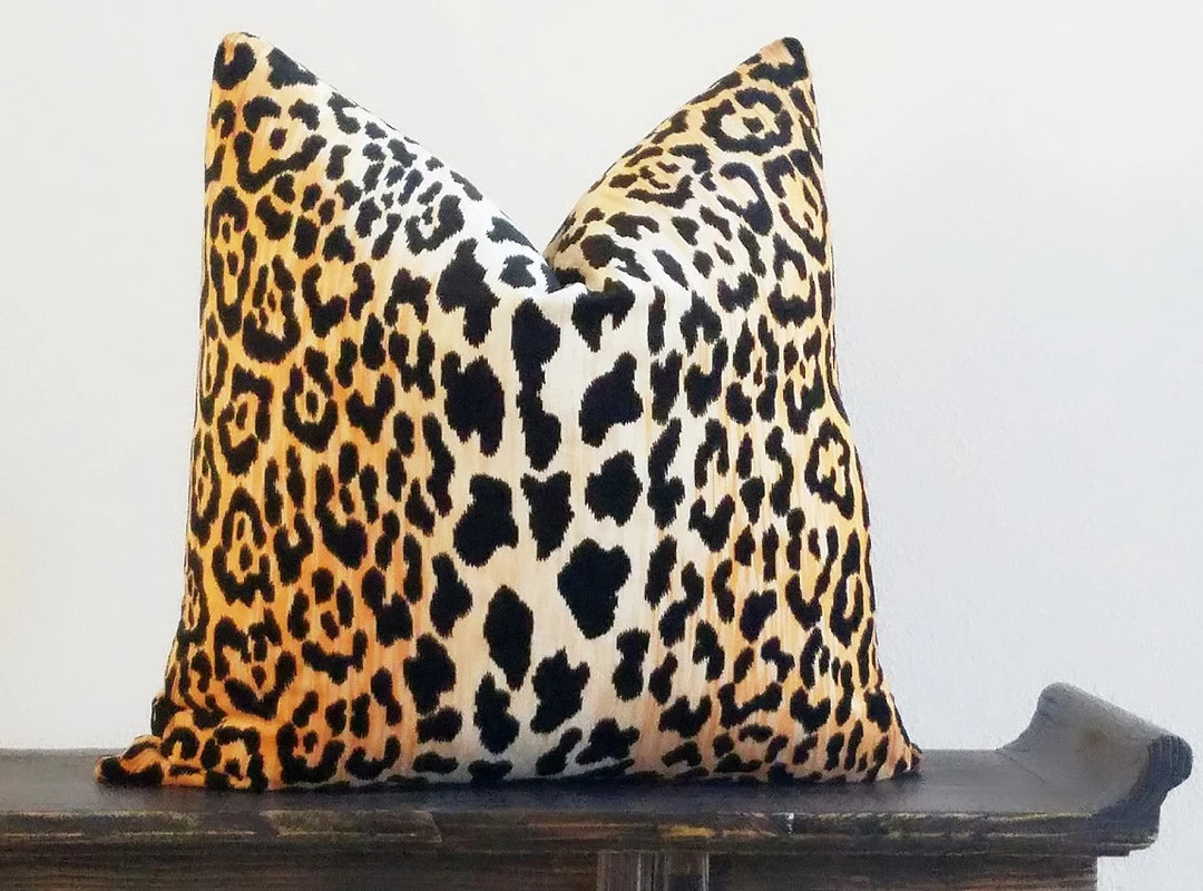 Leopard Cheetah Velvet Pillow Cover Serengeti Camel Pillow - Etsy | Etsy (US)