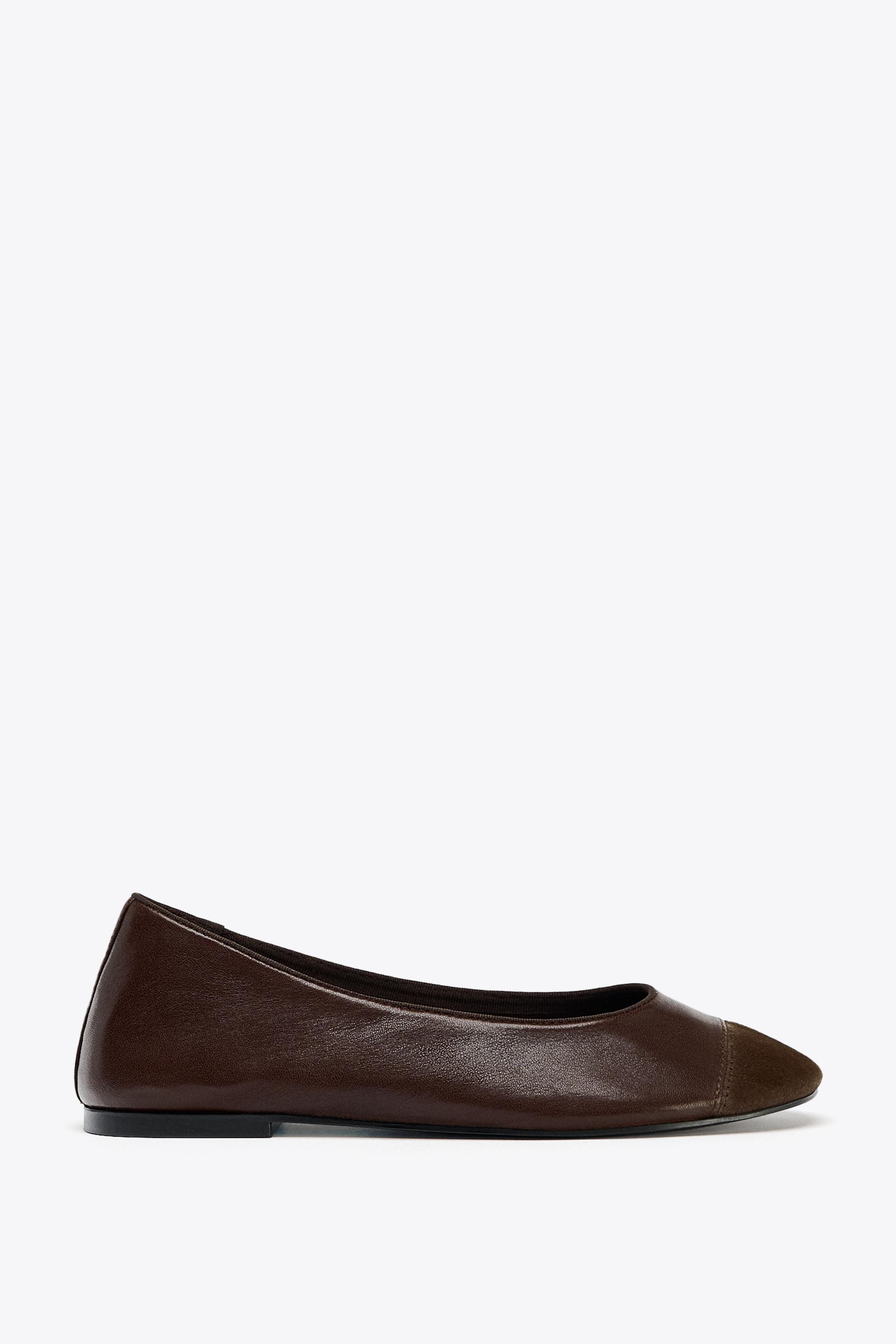 LEATHER BALLERINAS | Zara UK