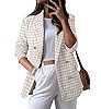 Happy Sailed Womens Plaid Tweed Blazers Dressy Casual Long Sleeve Double Breasted Open Front Blaz... | Amazon (US)