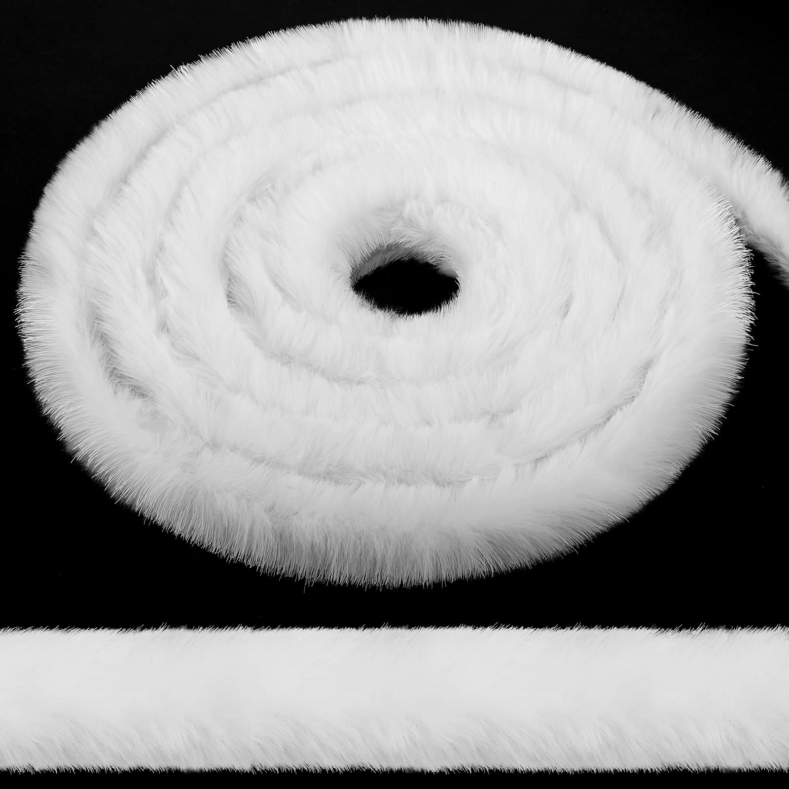 White Faux Fur Trim Ribbon Christmas Trimming Furry Ribbon Fur Garland Trim for Christmas Tree Garlands Party Decor Holiday Santa Costume DIY (1.18 Inch x 9.84 Yards)(0.98 Inch x 29.5 Feet) | Amazon (US)