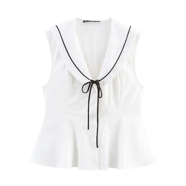 Overing - Sleeveless Sailor Collar Flowy Top | YesStyle Global