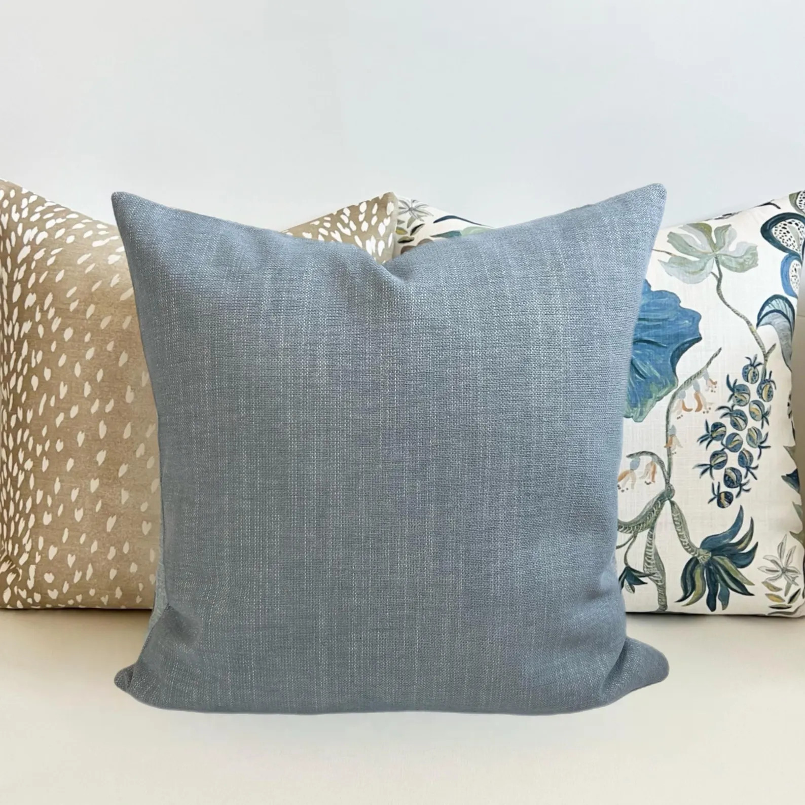 Chenille chambray blue, light blue decorative pillow cover | Etsy (US)