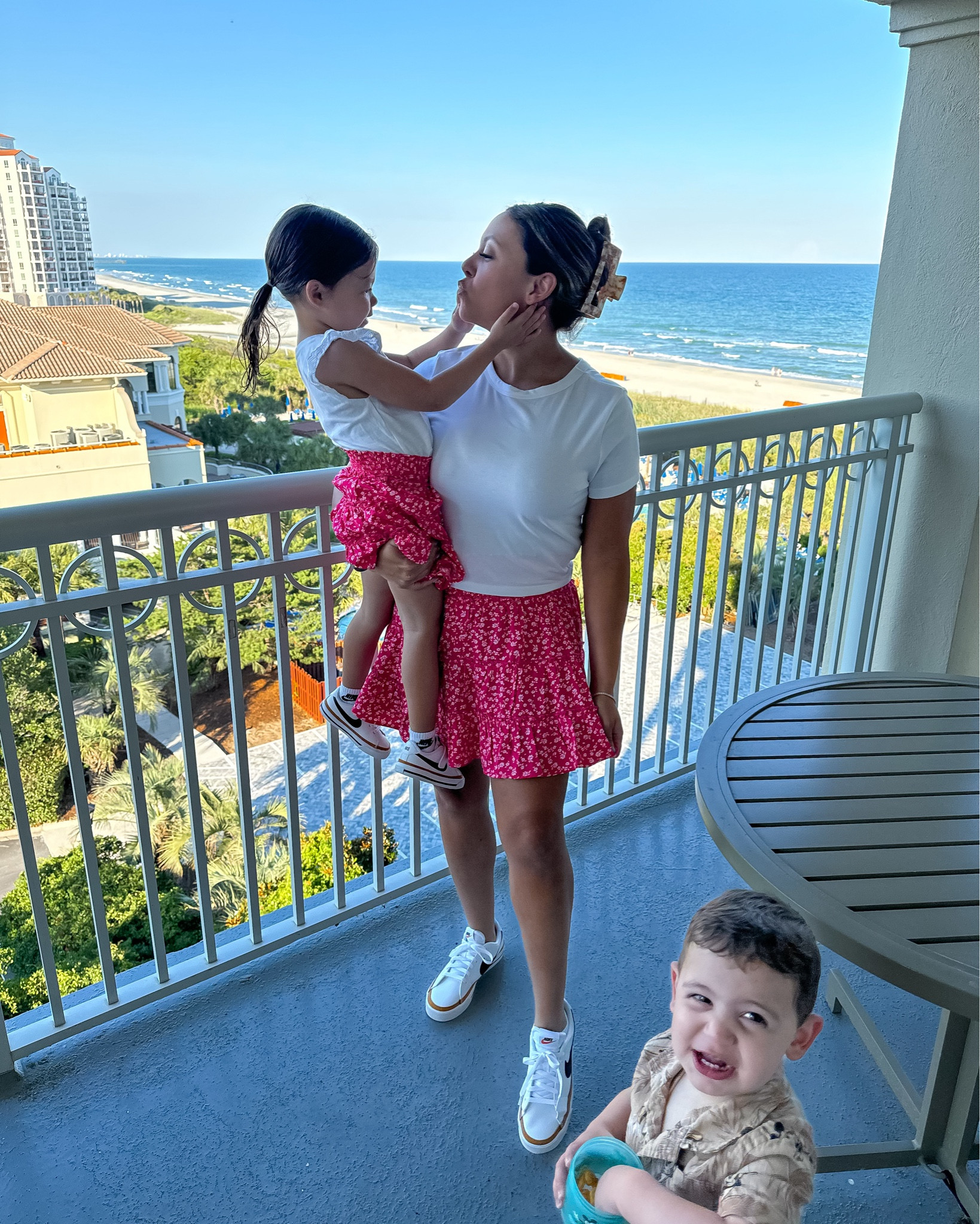Mommy and me fashion. Mommy and me style. Matching skirts. Matching skorts. Twinning outfits. Matching family. Family matching. Matching family shoes. Matching Nike sneakers. Mama and me style. 

#LTKFamily #LTKTravel