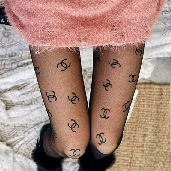 High Quality Designer Inspired Logo Tattoo Print Pantyhose/  Tights / Gift for her/ All season we... | Etsy (US)