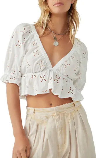 Gardenia Eyelet Crop Top | Nordstrom