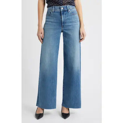FRAME Le Slim Palazzo Raw Hem High Waist Wide Leg Jeans in Flip Raw After at Nordstrom, Size 32 | Nordstrom